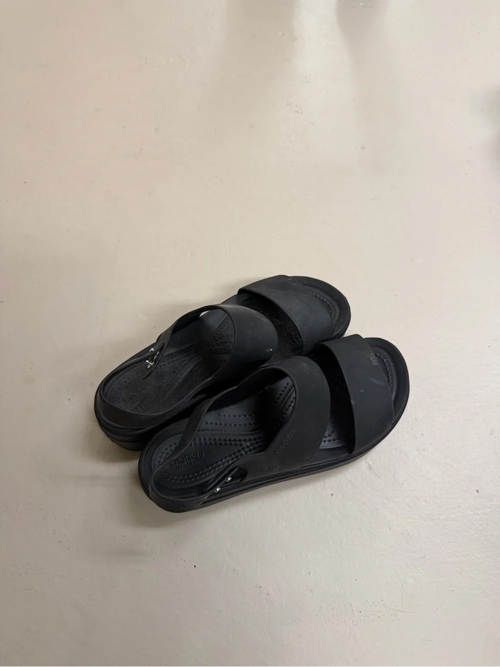 CROCS Black Platform Slide Sandals